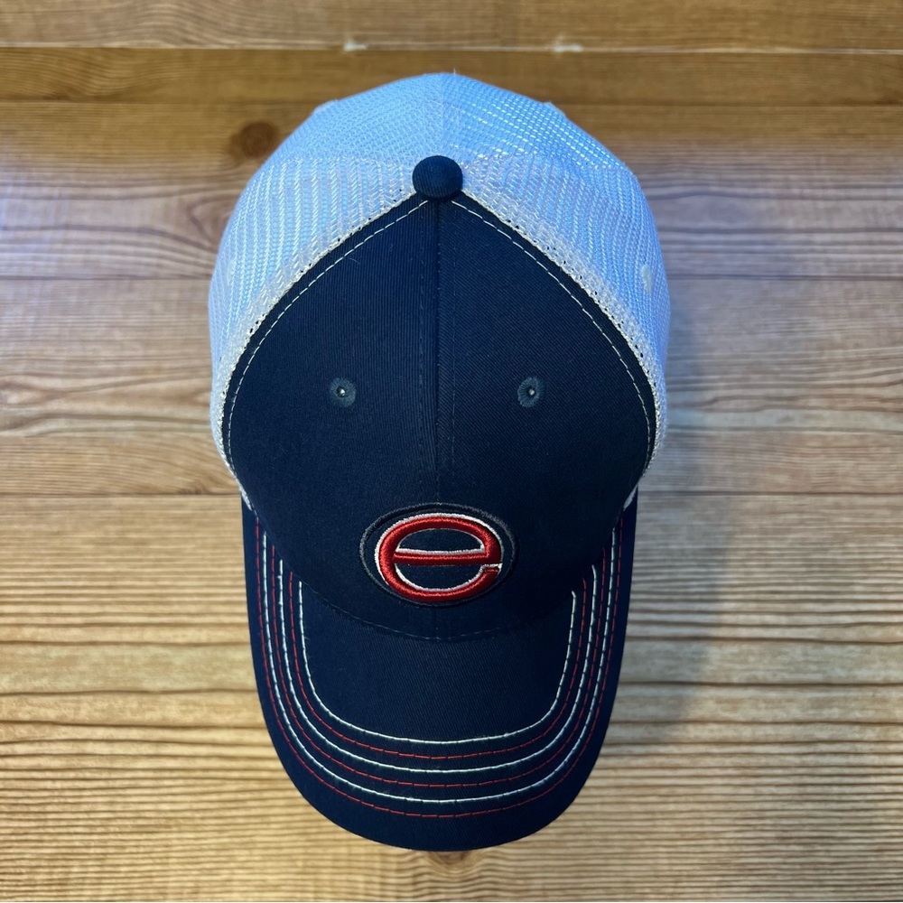 CAP AMERICA Ellen Degeneres Show Blue White Snapback Trucker Hat Cap Mesh Back